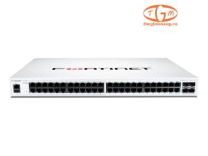 FS-148F-POE FortiSwitch 48 Ports GE RJ45, 4 ports 10G SFP+, 24 ports PoE with 370W