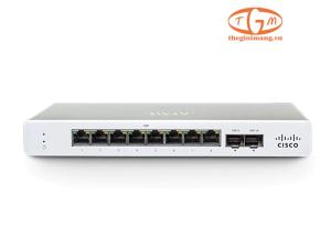 MS130-8P-HW Switch Cisco Meraki, 8 Ports 1GE, 2 Ports 1GE SFP, POE, Layer 2, Cloud Managed